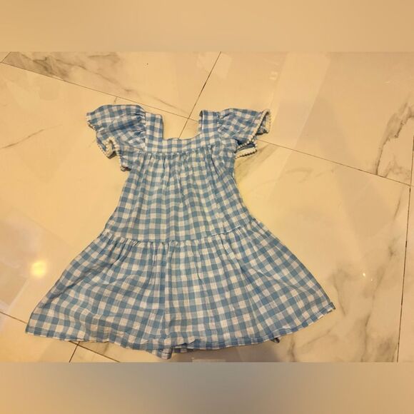 Snapper Rock Light Blue Checkered Kids Dress #22 - Picture 3 of 7